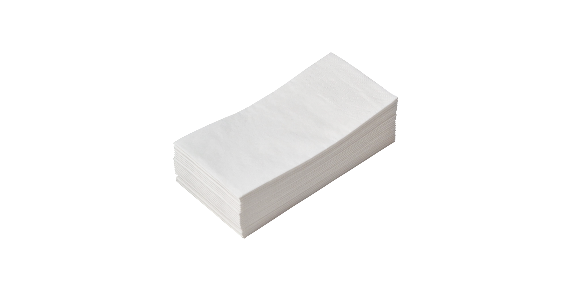 White tissue napkins 33x33 cm, 2ply, 1/8 folding White tissue napkins 33x33 cm, 2ply, 1/8 folding on table