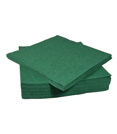green tissue napkins 33x33 cm, 2/3ply, 1/4 folding