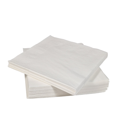 white tissue napkins 33x33 cm, 2/3ply, 1/4 folding