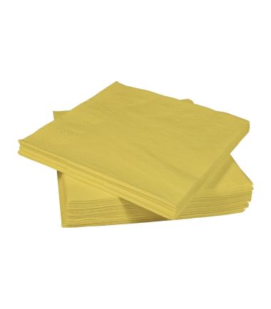 light yellow tissue napkins 33x33 cm, 2/3ply, 1/4 folding