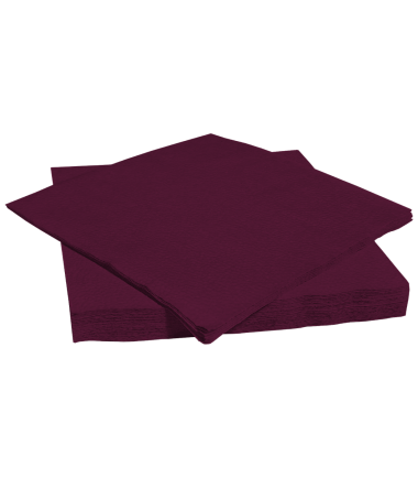 Burgundy tissue napkins 33x33 cm, 1ply, 1/4 folding