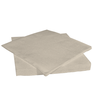 Light Beige 100 % recycle tissue napkins 33x33 cm, 1ply, 1/4 folding