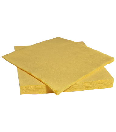 Light yellow tissue napkins 33x33 cm, 1ply, 1/4 folding