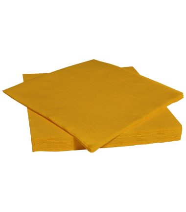Yellow tissue napkins 33x33 cm, 1ply, 1/4 folding