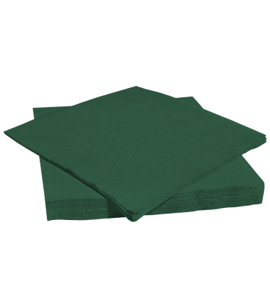 Dark Green tissue napkins 33x33 cm, 1ply, 1/4 folding
