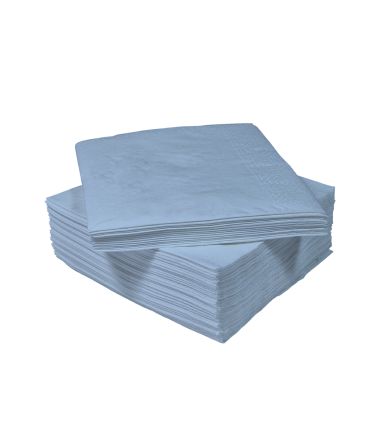 Light blue tissue napkins 24x24 cm, 2ply, 1/4 folding