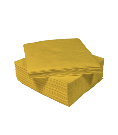 yellow tissue napkins 24x24 cm, 2ply, 1/4 folding