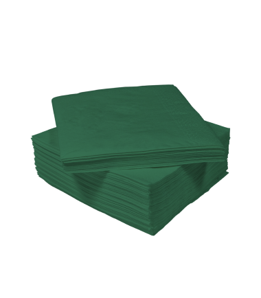 green tissue napkins 24x24 cm, 2ply, 1/4 folding