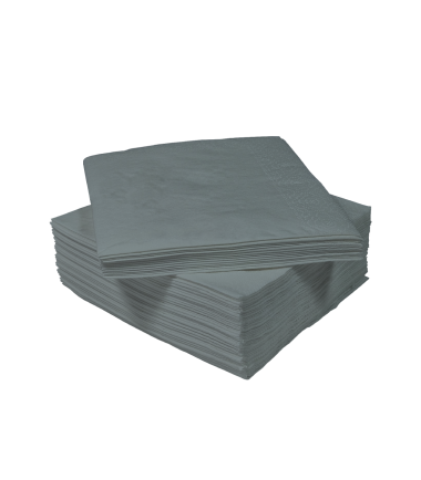 grey tissue napkins 24x24 cm, 2ply, 1/4 folding