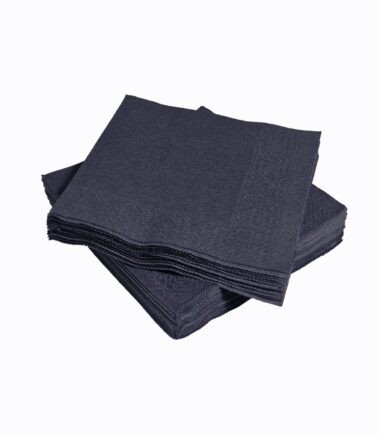 Black tissue napkins 24x24 cm, 1ply, 1/4 folding