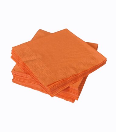 Orange tissue napkins 24x24 cm, 1ply, 1/4 folding