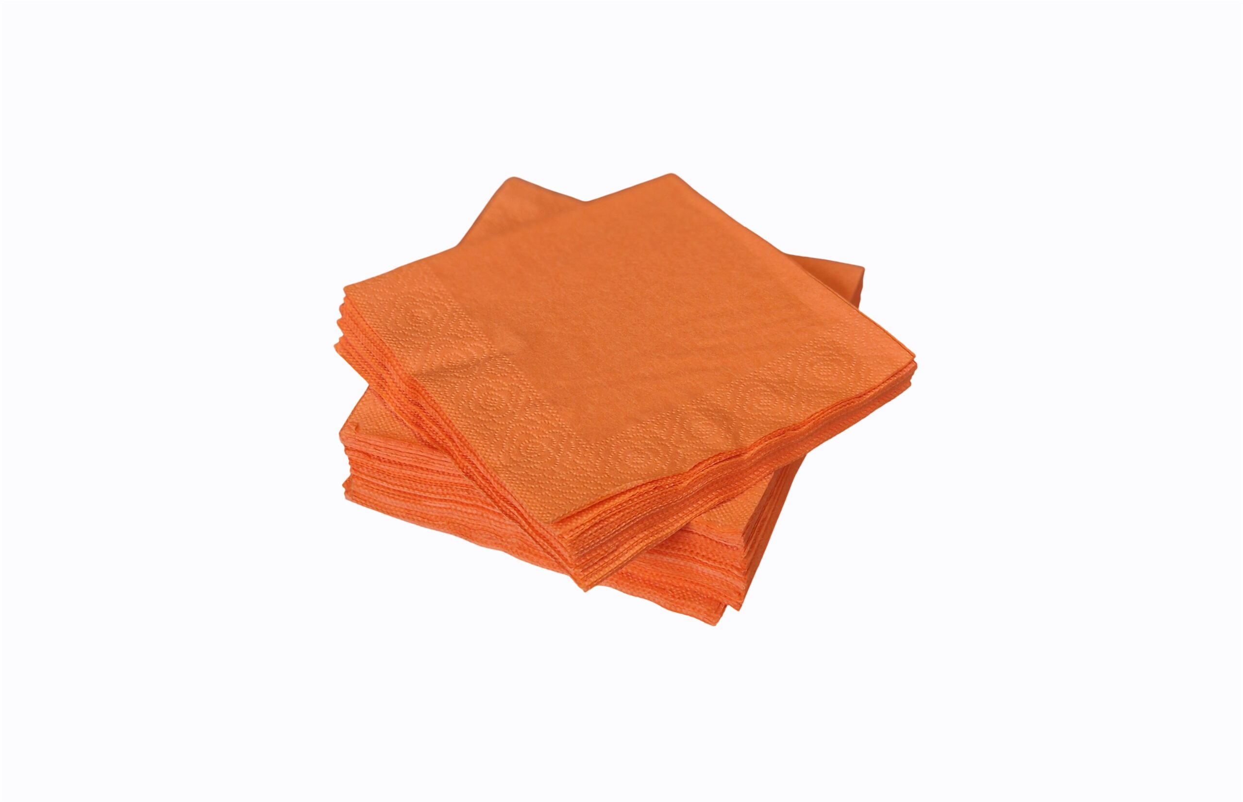 Oranzas-papira-salvetes-24-2 Orange tissue napkins 24x24 cm, 1ply, 1/4 folding