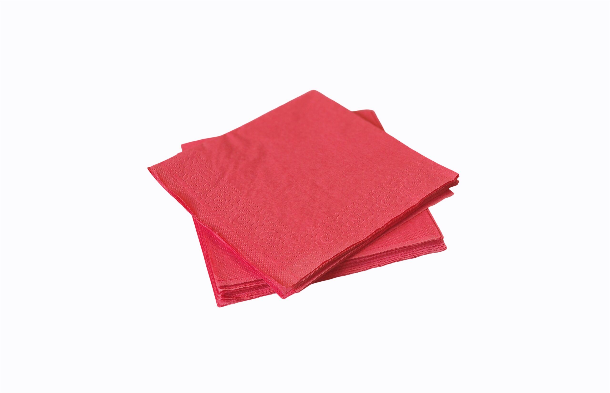Sarkanas-papira-salvetes-24-2 Red tissue napkins 24x24 cm, 1ply, 1/4 folding