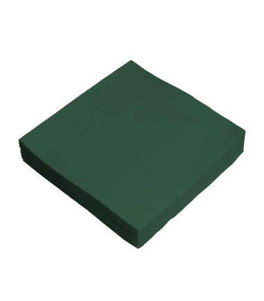 Green tissue napkins 24x24 cm, 1ply, 1/4 folding