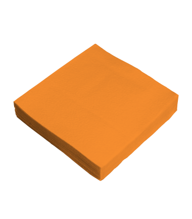 Orange tissue napkins 24x24 cm, 1ply, 1/4 folding