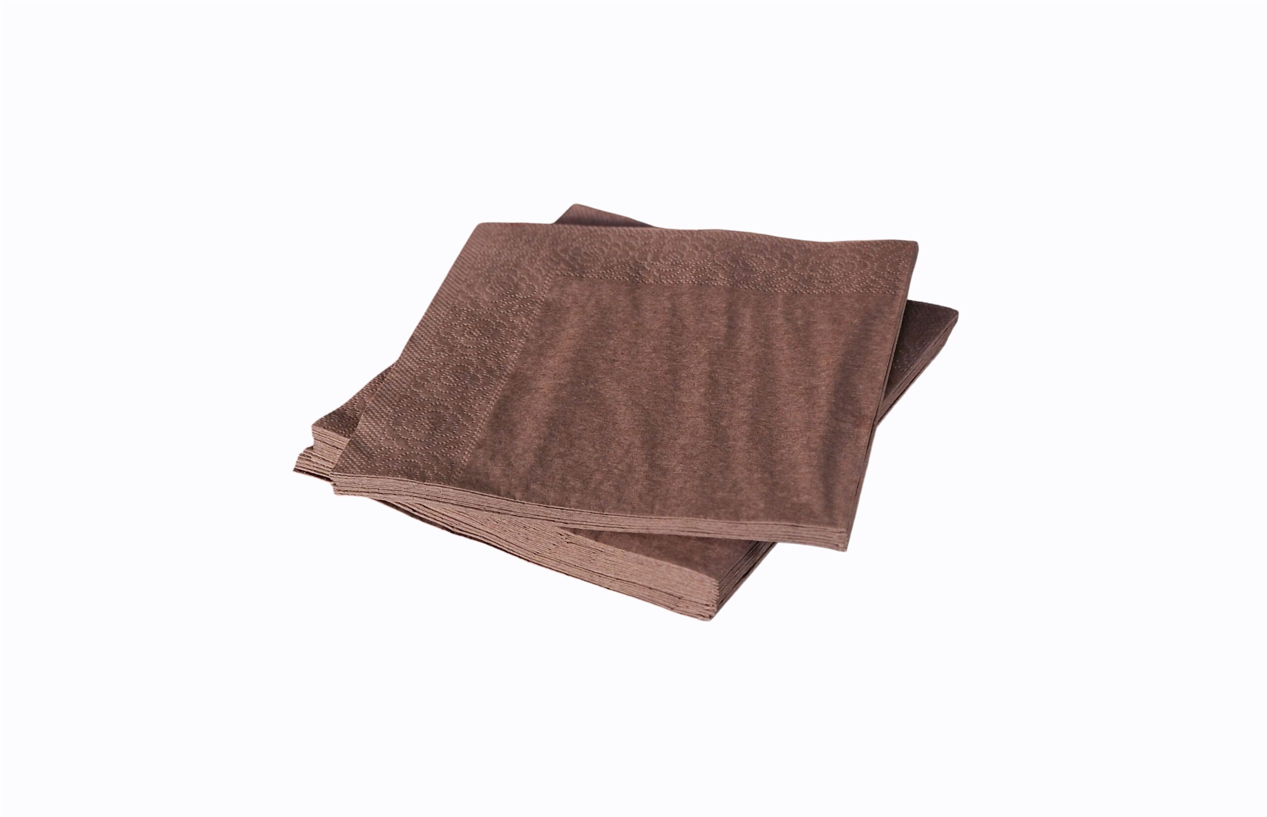 Brunas-papira-salvetes-33-2_3 Brown 218 tissue napkins 33x33 cm, 2 ply and 3 ply, 1/4 folding