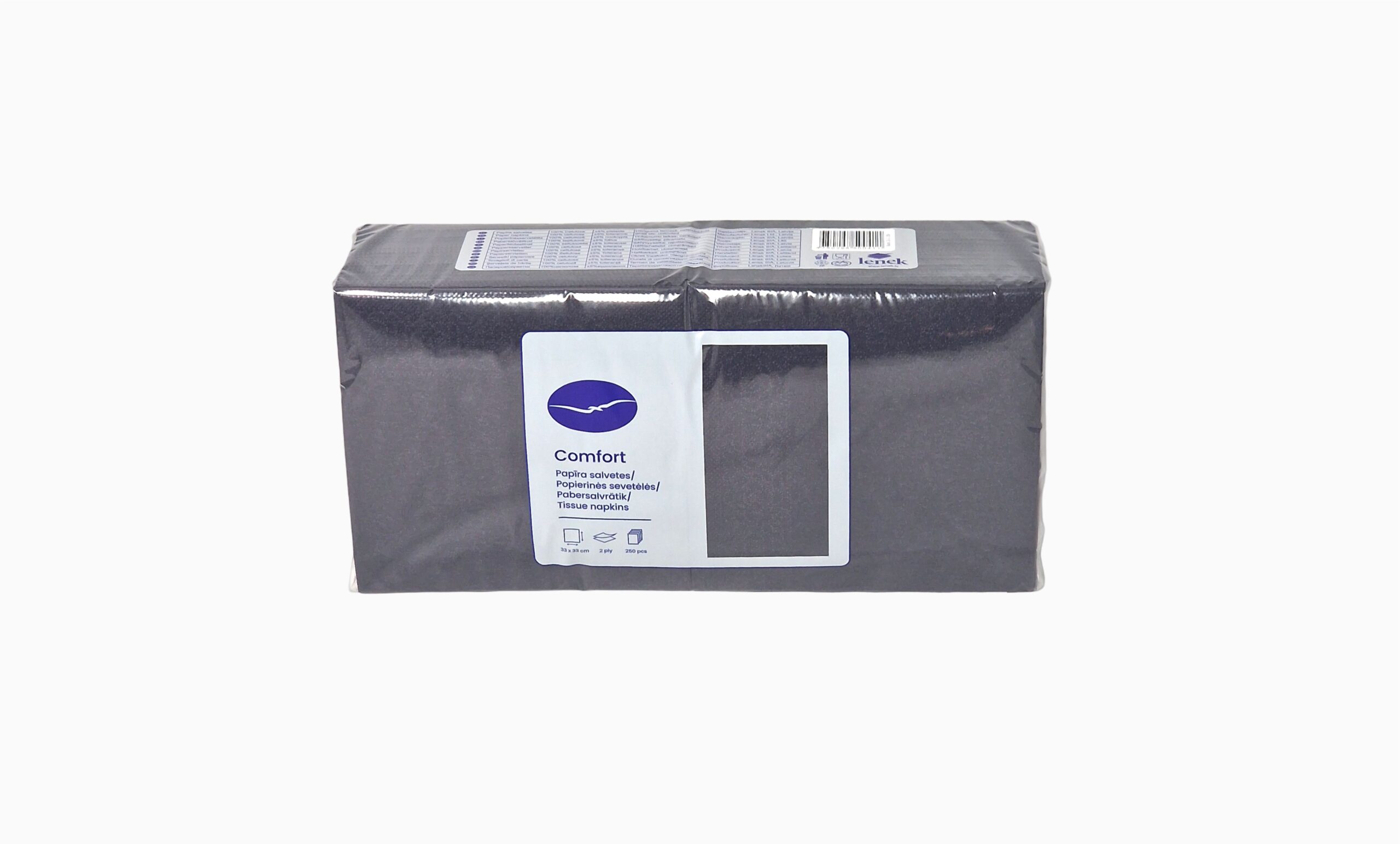 Comfort-Tissue-napkins-black-986-LENEK 2-ply 33 cm napkins, 250 pcs – soft and durable 100% cellulose napkins for everyday and festive use black tissue napkin