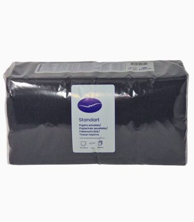 STANDARD paper napkins in black color 1 ply, 400 pcs. in a package, made of 100% pure cellulose.