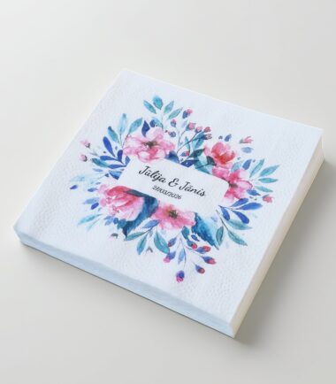 Branded napkin with print wedding styly, custom. papīra salvete ar apdruku, Kāzu salvetes, individuals dizains