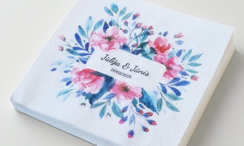 Branded napkin with print wedding styly, custom. papīra salvete ar apdruku, Kāzu salvetes, individuals dizains