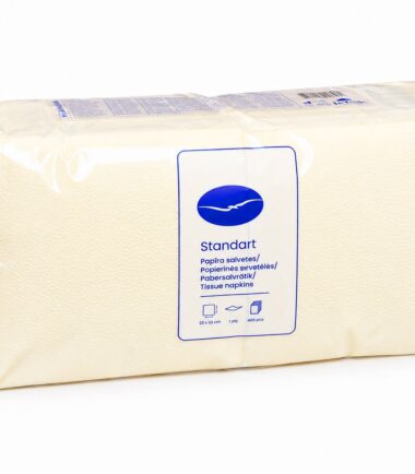 STANDARD paper napkins in champagne color 1 ply, 400 pcs. in a package, made of 100% pure cellulose.